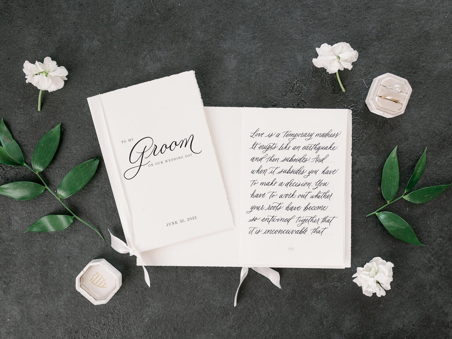 To My Groom on our Wedding Day Card and Vow Book